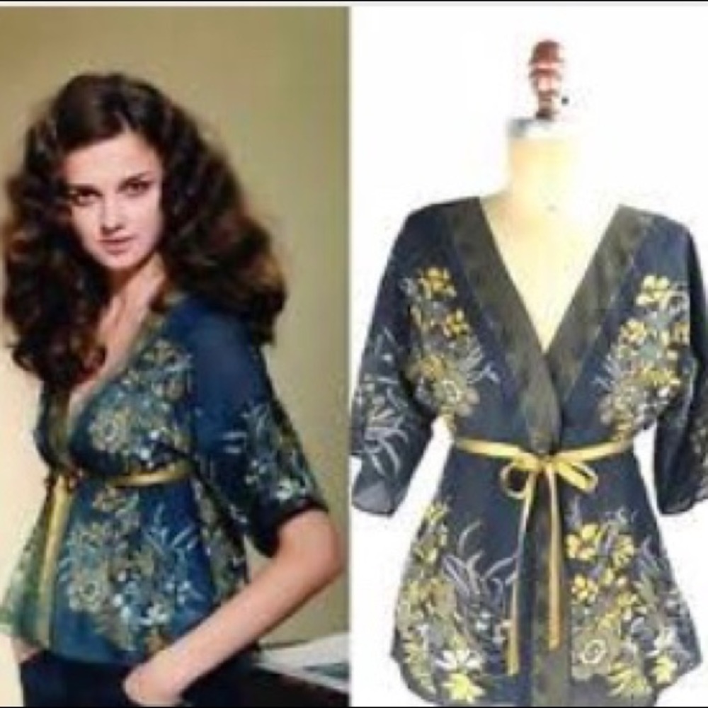 Anthropologie Silk Kimono Top